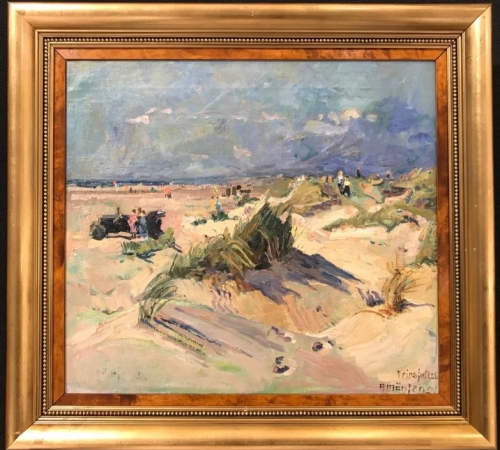 Alfred Märtens, Strandliv på Vejers strand 1926 - str: 45 x 50 cm - pris: 9.800 kr/1.350€ - solgt/sold/verkauft