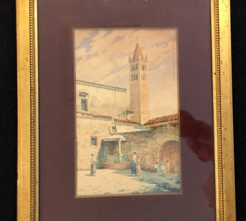 Part fra Italien(akvarel) 28x18 cm - solgt!