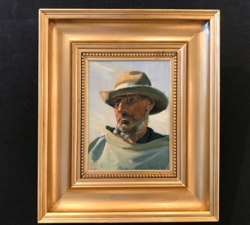 Michael Ancher - Skagenfisker i sollys 1906 - str:33x24 cm -  solgt/sold/verkauft!