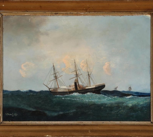 Carl Olsen - marine 1859 - str:28x38 cm - pris:7.500kr/1000£ -solgt/sold/verkauft