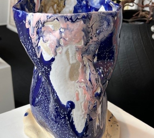 Mathilde Juel, keramisk skulptur/vase - højde 28 cm - pris:5.800 kr.