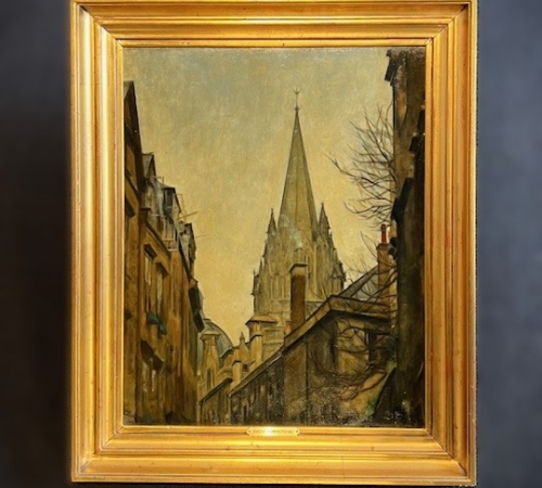 Svend Hammershøj - Parti fra Merton college/university Oxford - str: 46x38 cm