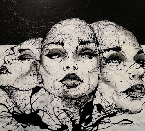 Ole Hedeager, 100x150cm - drip painting - pris: 23.000kr