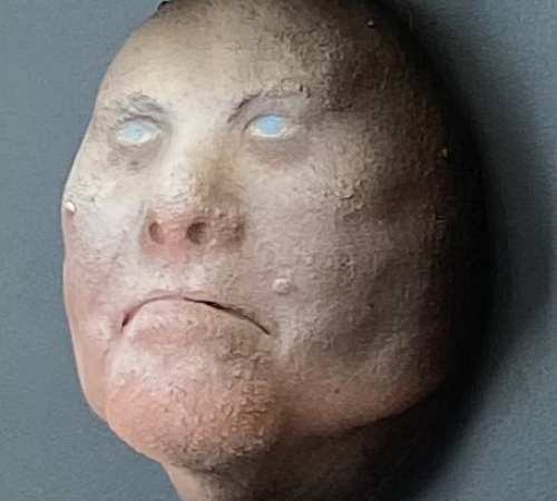 Johan Thunell - keramisk ansigt - str: ca.12 cm - solgt!